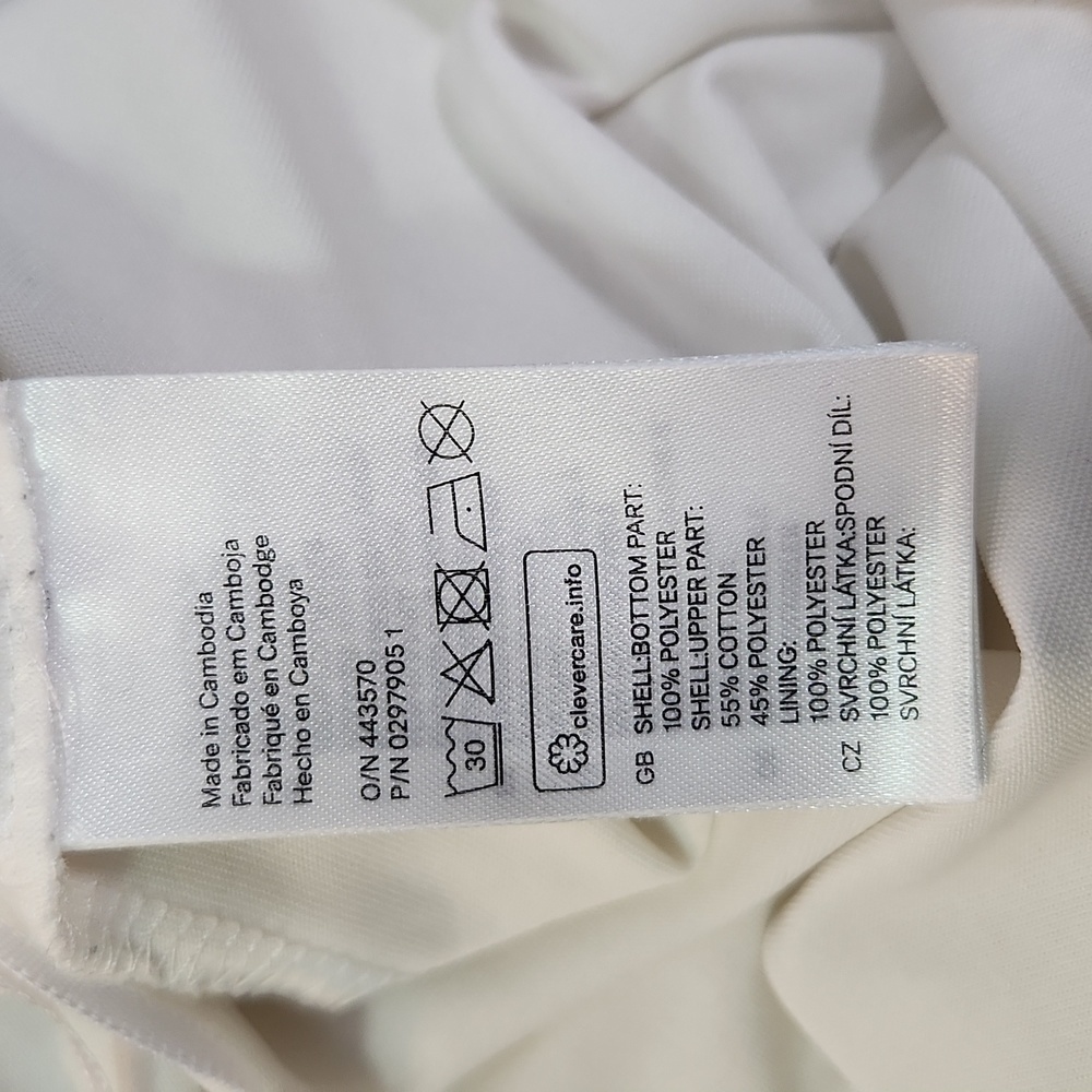 Divided H&M white sheer dress flowy knit top sz 12 asymmetrical hem slip fairy - Picture 11 of 12